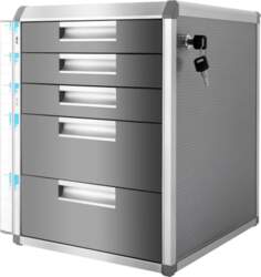 Lockable 5-Drawer Document Storage Box, Security