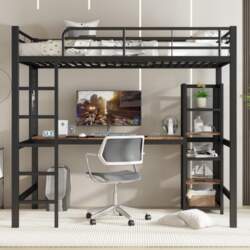 Loft Bed, Iron + MDF, With
