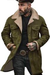 Men`s 2026 Autumn/Winter Suede Patchwork Jacket