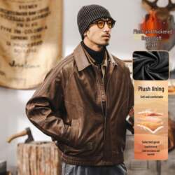Men`s 2026 Retro Leather Biker Jacket