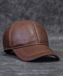 Men`s Thin Genuine Leather Baseball Cap