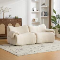 Modular compression sofa made of chenille
