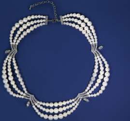 Multi Layer Round Pearl Statement Necklace