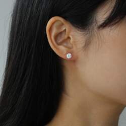 NORMALLEE [14K] Basic Cubic Earrings (6mm)