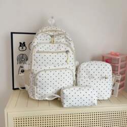 Nylon Polka Dot Backpack Set Stationery