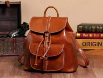 Oil Wax Cowhide Pocket Backpack Strap