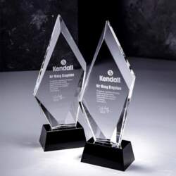 Personalized Crystal Trophy with Custom Engraving