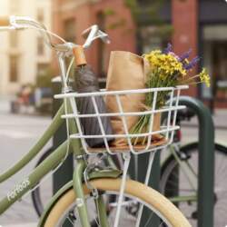 Retro Cycle Basket Bamboo Board Base