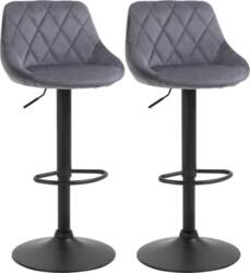 Set of 2 Bar Stools, Height-Adjustable
