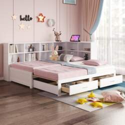 Solid Wood Sofa 90/180*190cm, With Pull-Out