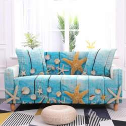 Starfish Shell Blue Ocean Scenery Sofa