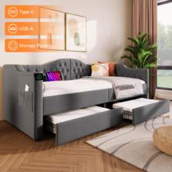 Upholstered Bed Daybed Sleeper Sofa Storage