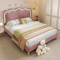 Upholstered Bed LED Double Bed 140