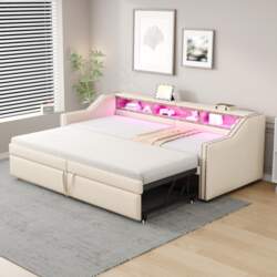 Upholstered Bed Pull-Out Sofa Bed 90/180