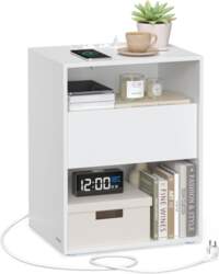VASAGLE LET777W04 Bedside Table, Tool-Free Assembly