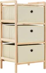 Wicker Chest with 3 Fabric Baskets