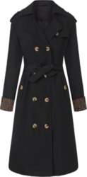 Womens Long Trench Coat With Leopard