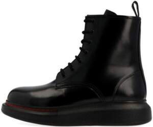 Alexander McQueen Glossed Leather Platform Ankle