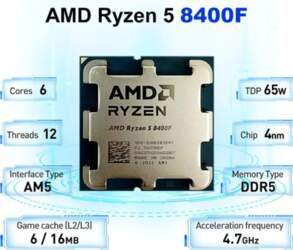 AMD Ryzen 5 8400F Retail Packaging