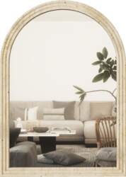 Arched Wall Mirror with Grooved Edge