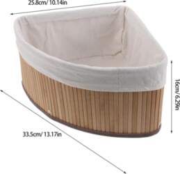 Bamboo Corner Storage Basket Fan-Shaped Triangular