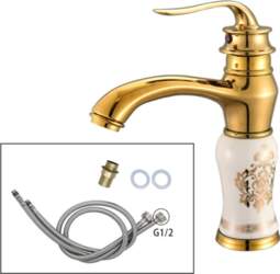 Bathroom sink faucet with single handle