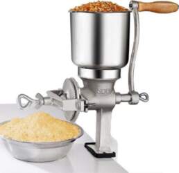 Compact Cast Iron Hand-Crank Grinder for