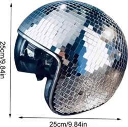 Disco Helmet with Retractable Visor Glitter