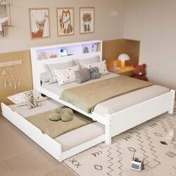 Double Bed, Low-Profile, Splicing, Ambient Light