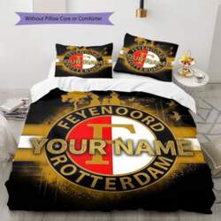 Feyenoord Custom Name Pattern Bedding Quilt