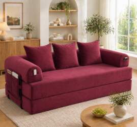 Foldable compression sofa with metal frame