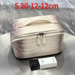 Genuine Leather Crocodile Stone Pattern Cosmetic