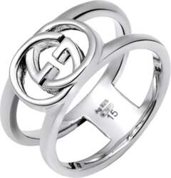 Gucci Interlocking G Cutout Silver Ring