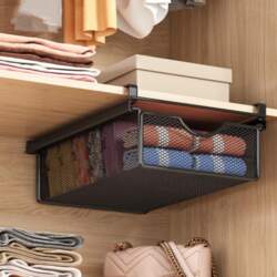Hanging Pullout Drawer Basket, Wire Mesh