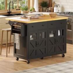 Kitchen Island, Multifunctional Serving Cart, Large