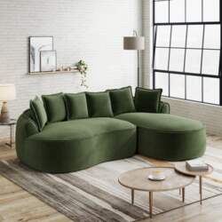 L-Shaped Frameless Modular Sofa, Chenille Cloud