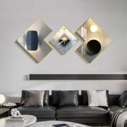 Large 3pcs Geometric Wall Clock with