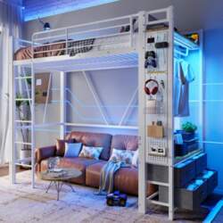 Loft Bed, 90 x 200cm, Iron