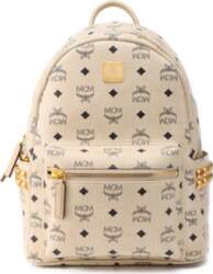 MCM Stark Canvas With Leather Backpack