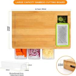 Multifunctional Bamboo Cutting Board Set With