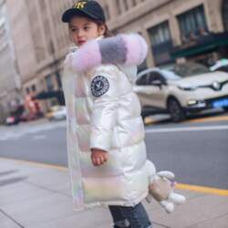 New children`s down jacket medium and