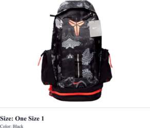Nike Polyester Backpack Men`s Black BA5088-007