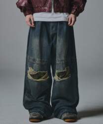 NOT4NERD Camo Patch Work Layered Denim