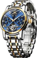OLEVS Men`s Automatic Skeleton Watch, Multi-Hand