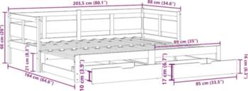 Pull Out Daybed with Drawers Without