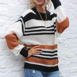 Pullover striped sweater Amazon autumn and