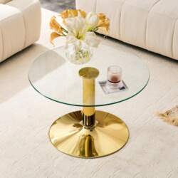 Round coffee table made of glass