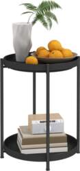 Round Side Table with Shelf, 2-Tier