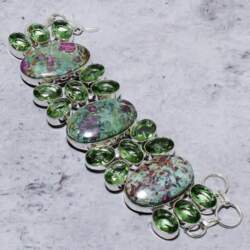 Ruby Fuchsite,Apatite Lab-Created Handmade 925