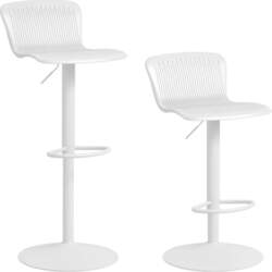 Set of 2 bar stools, height-adjustable